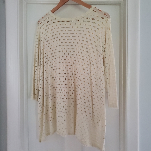 Feather Clothing Ivory Tunic Size S/M Made In U.S.A. W/ Matching Scarf - Picture 3 of 9